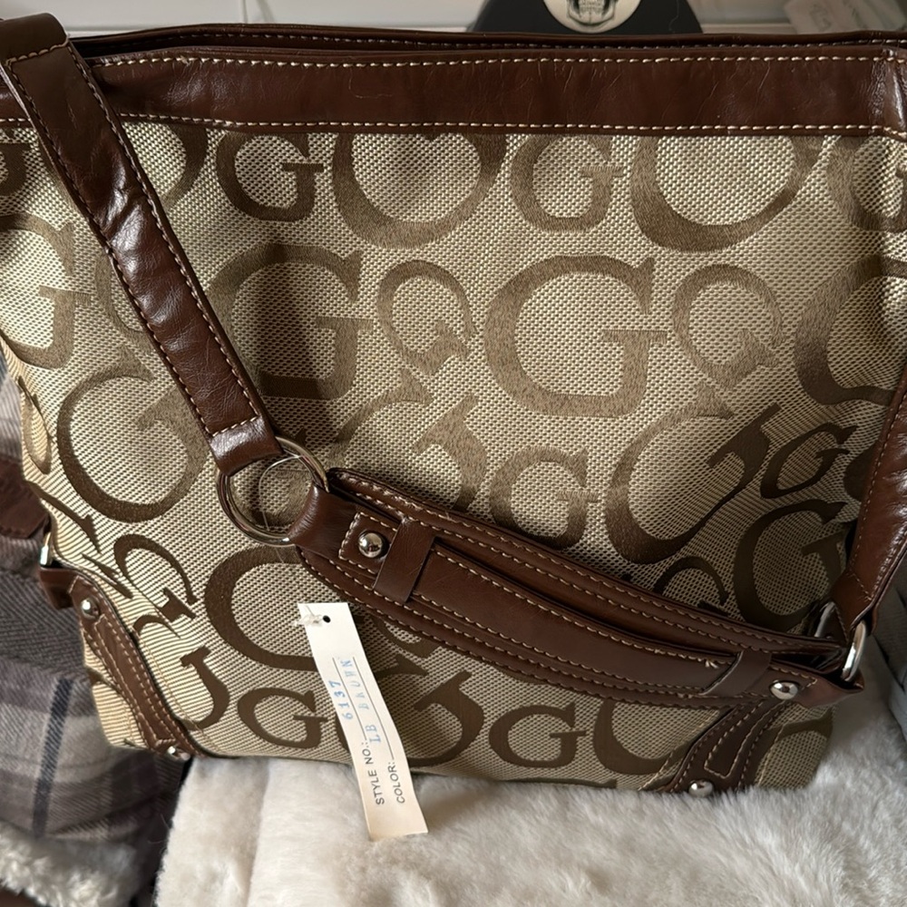 Brown and Tan Shoulder Bag